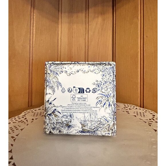 Dior Square Holiday Toile Empty Box Blue White Design Elegant Keepsake Gift Box - Picture 4 of 5